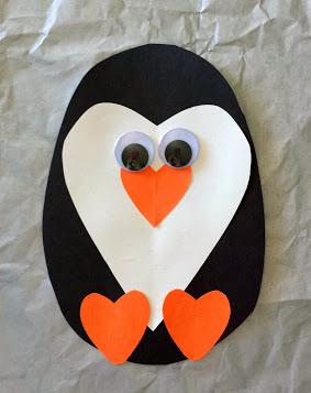Heart Shaped Penguin Craft