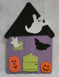 Popsicle Stick Haunted House Craft