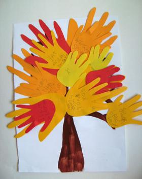 Handprint Thanksgiving Tree Craft