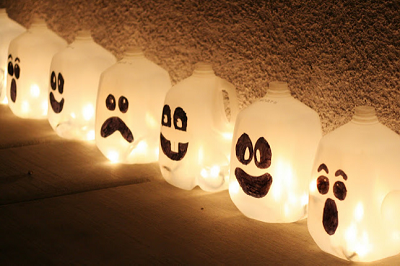 Glowing Ghost Jugs Craft