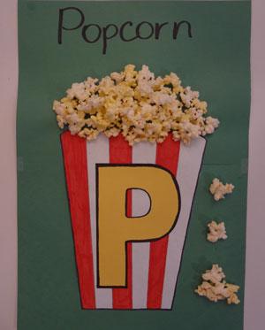 Letter P Popcorn Craft