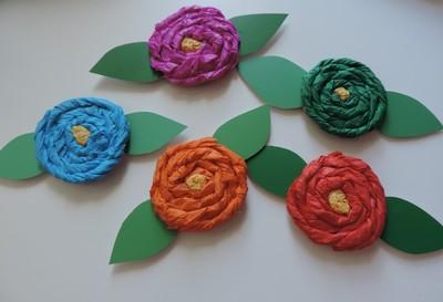 Tissue Paper Flower Magnet Craft