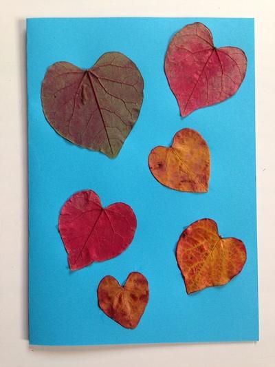 Leaf Heart Card Craft